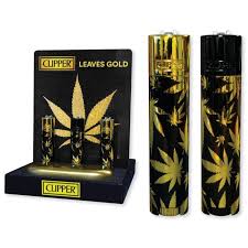 Clipper Leaves Gold Metal Lighter