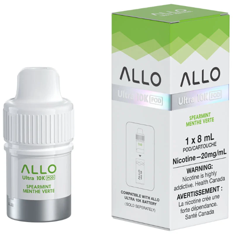 Allo Ultra 10K Hybrid Disposable Pod: Spearmint (8Ml)