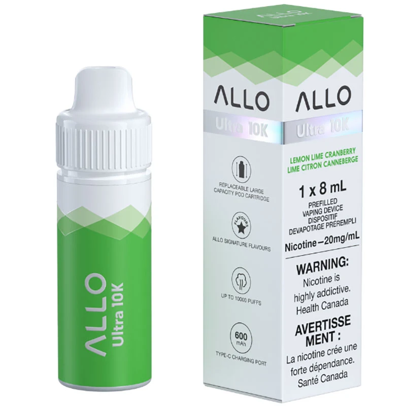 Allo Ultra 10K Hybrid Disposable Kit: Lemon Lime Cranberry (8Ml)