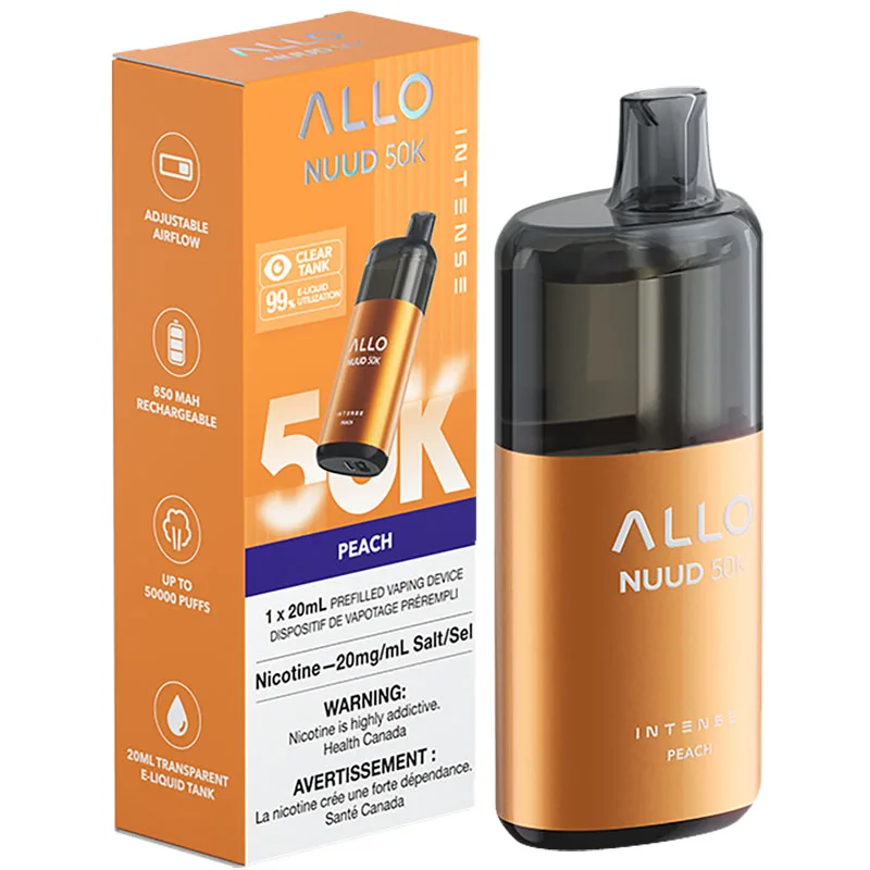 Allo NUUD 50K Disposable Vape: Peach (20mL)