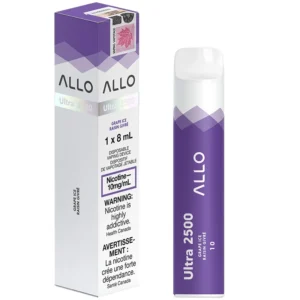 Allo Ultra 2500 Disposable Vape: Grape Ice (8mL)