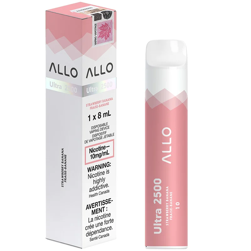 Allo Ultra 2500 Disposable Vape: Strawberry Banana (8mL)