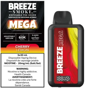 Breeze Mega 60K Disposable Vape: Cherry Lemon (30mL)