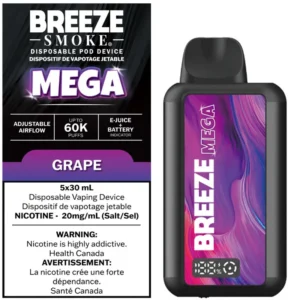 Breeze Mega 60K Disposable Vape: Grape (30mL)