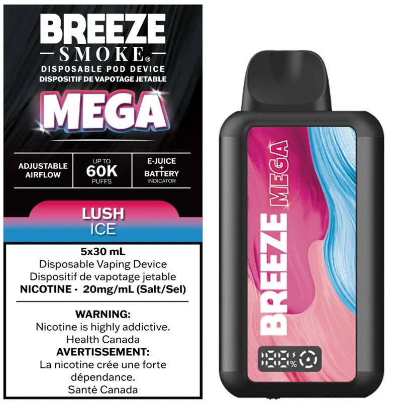 Breeze Mega 60K Disposable Vape: Lush Ice (30mL)