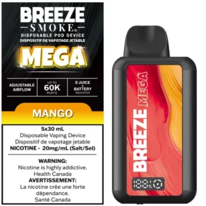 Breeze Mega 60K Disposable Vape: Mango (30mL)