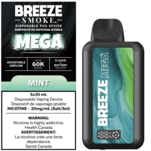 Breeze Mega 60K Disposable Vape: Mint (30mL)