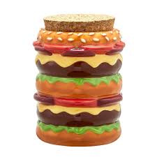 Cheeseburger Ceramic Stash Jar