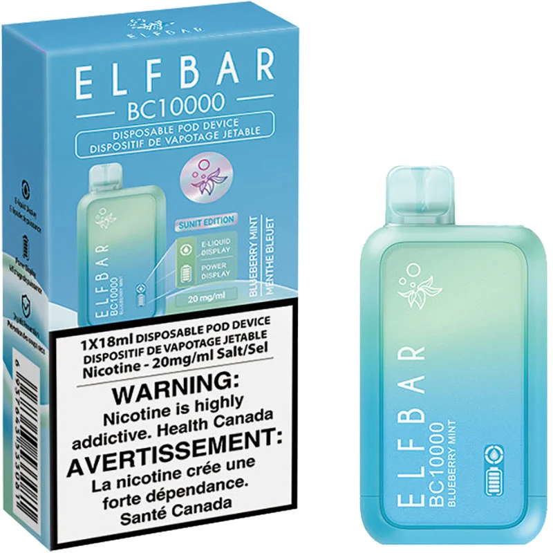 Elfbar BC10000 Disposable Vape: Blueberry Mint (1pk)