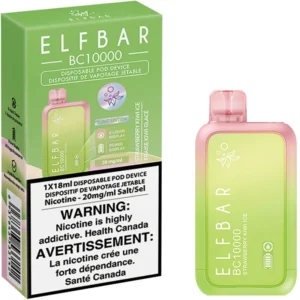 Elfbar BC10000 Disposable Vape: Strawberry Kiwi Ice (1pk)