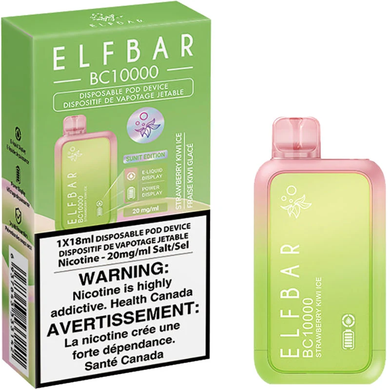 Elfbar BC10000 Disposable Vape: Strawberry Kiwi Ice (1pk)