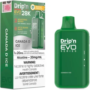 Drip'n EVO 28K Disposable Vape: Canada D Ice (20mL)