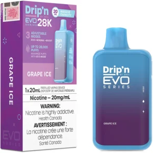 Drip'n EVO 28K Disposable Vape: Grape Ice (20mL)