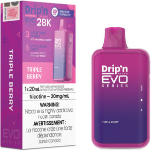 Drip'n EVO 28K Disposable Vape: Triple Berry (20mL)