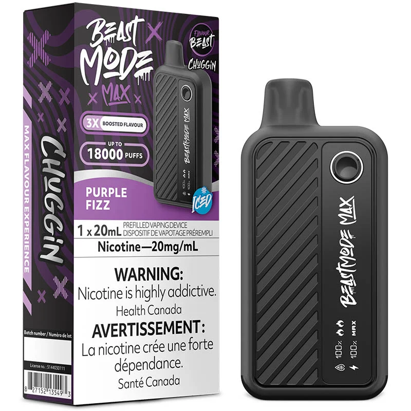 Flavour Beast - Beast Mode Max 18K Disposable Vape: Chuggin' Purple Fizz (20mL)