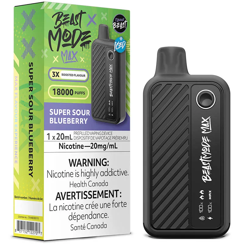 Flavour Beast - Beast Mode Max 18K Disposable Vape: Super Sour Blueberry (20mL)