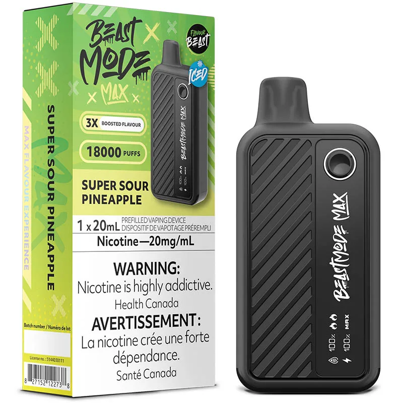 Flavour Beast - Beast Mode Max 18K Disposable Vape: Super Sour Pineapple (20mL)