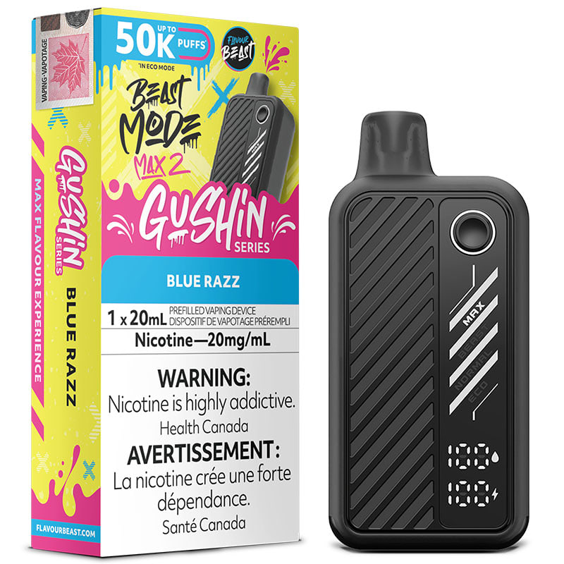 Flavour Beast - Beast Mode Max 2 Disposable Vape: Gushin Blue Razz (20mL)