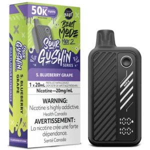 Flavour Beast - Beast Mode Max 2 Disposable Vape: Sour Gushin S. Blueberry Grape (20mL)
