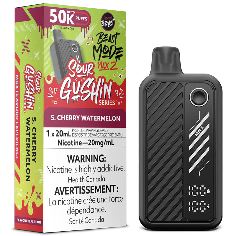 Flavour Beast - Beast Mode Max 2 Disposable Vape: Sour Gushin S. Cherry Watermelon (20mL)