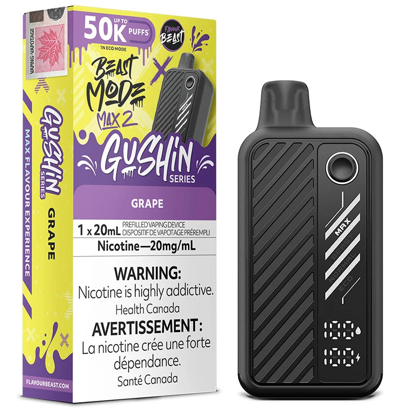 Flavour Beast - Beast Mode Max 2 Disposable Vape: Gushin Grape (20mL)