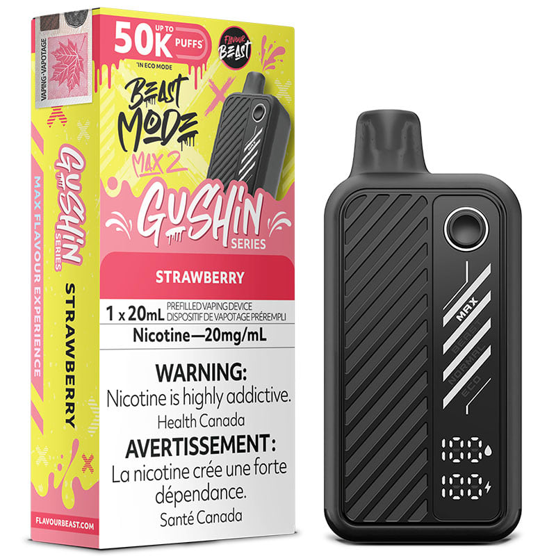 Flavour Beast - Beast Mode Max 2 Disposable Vape: Gushin Strawberry (20mL)