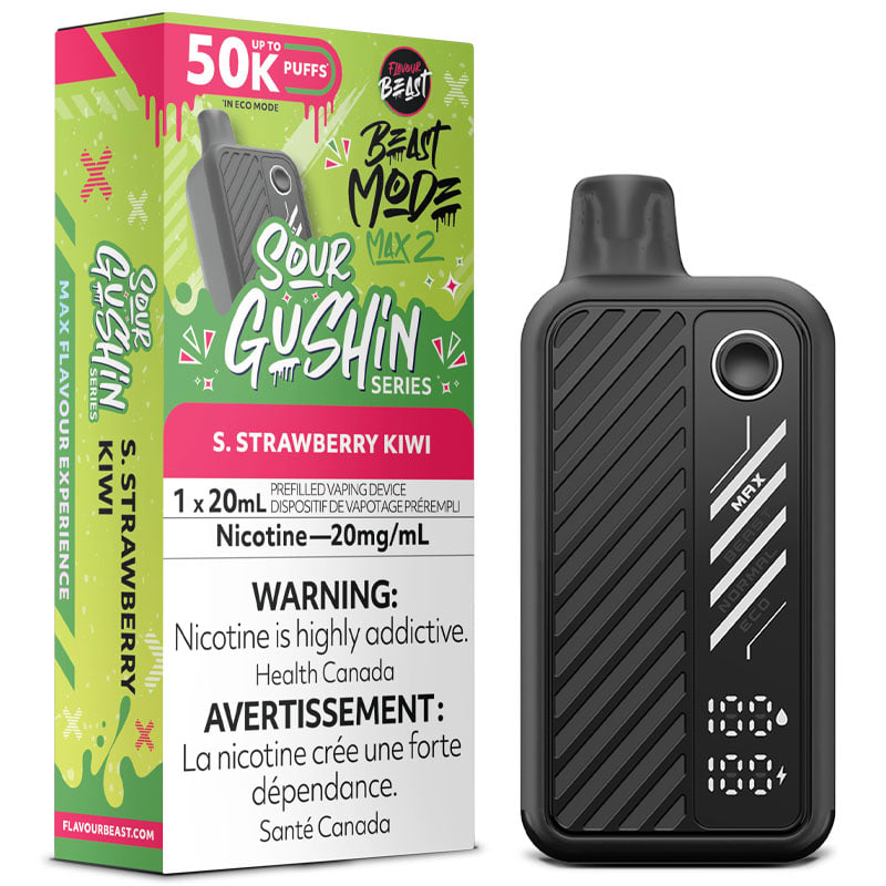 Flavour Beast - Beast Mode Max 2 Disposable Vape: Sour Gushin S. Strawberry Kiwi (20mL)