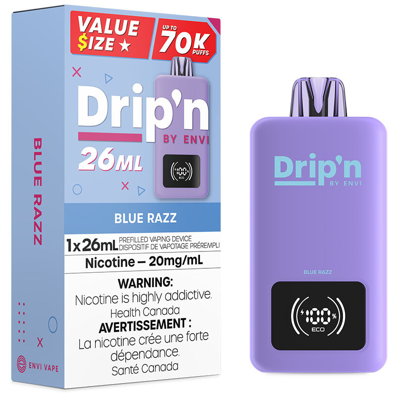 Drip'n by Envi 26mL Disposable Vape: Blue Razz