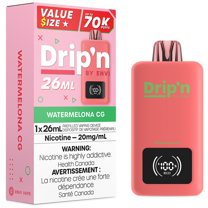 Drip'n by Envi 26mL Disposable Vape: Watermelona CG