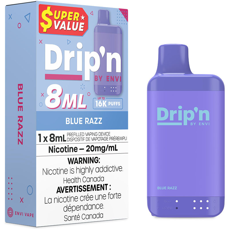 Drip'n by Envi 8mL Disposable Vape: Blue Razz