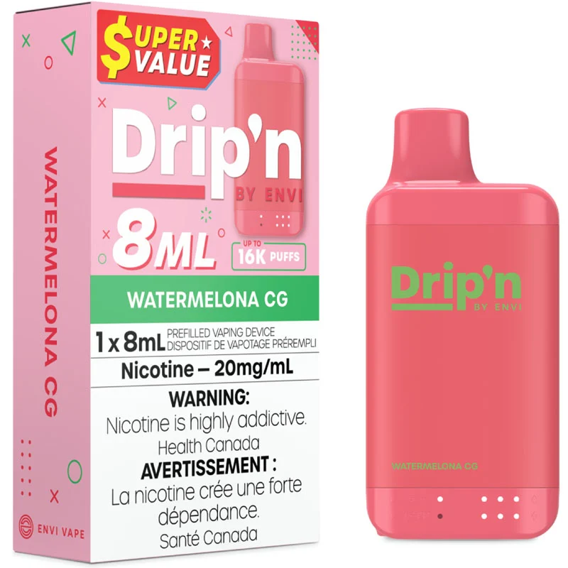 Drip'n by Envi 8mL Disposable Vape: Watermelona CG