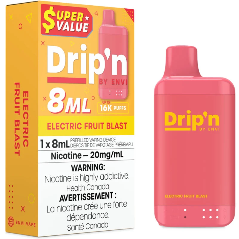 Drip'n by Envi 8mL Disposable Vape: Electric Fruit Blast