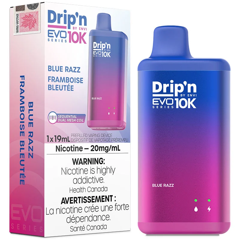 Drip'n EVO 10K Disposable Vape: Blue Razz (19mL)