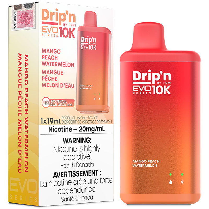 Drip'n EVO 10K Disposable Vape: Mango Peach Watermelon (19mL)