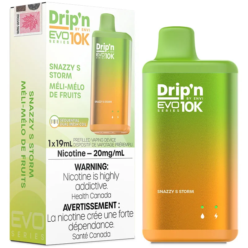 Drip'n EVO 10K Disposable Vape: Snazzy S Storm (19mL)