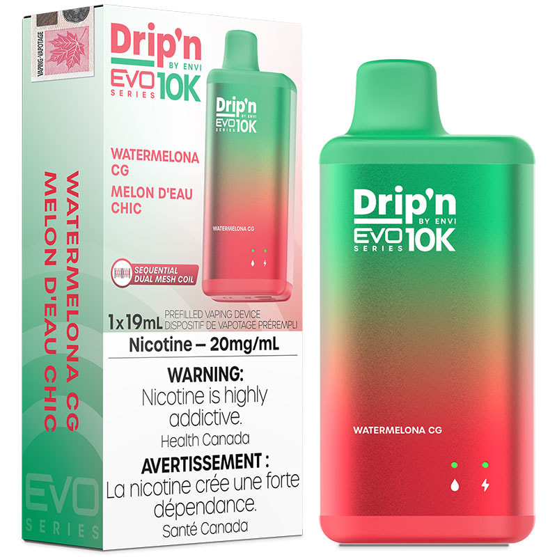Drip'n EVO 10K Disposable Vape: Watermelona CG (19mL)