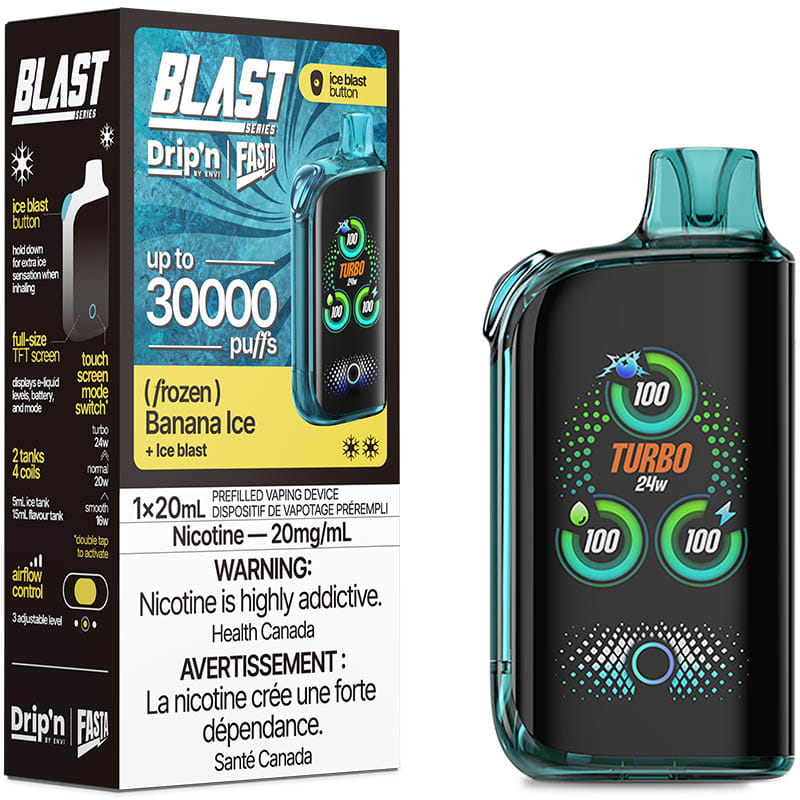 Drip'n Fasta Blast 30K Disposable Vape - Frozen Series: Banana Ice (20mL)