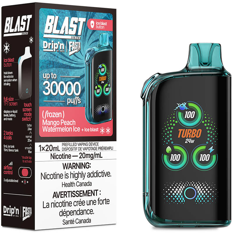Drip'n Fasta Blast 30K Disposable Vape - Frozen Series: Mango Peach Watermelon Ice (20mL)