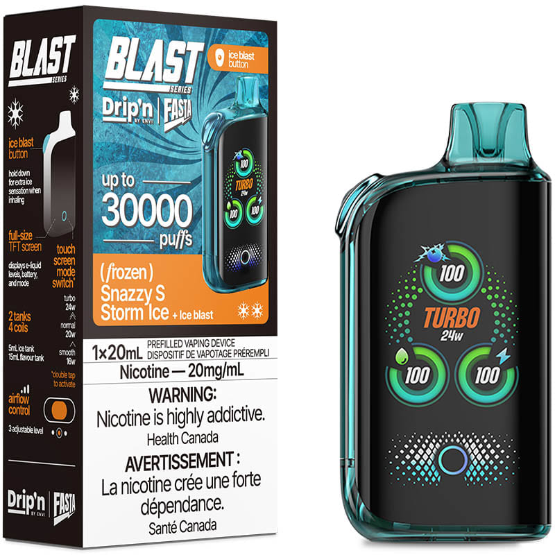Drip'n Fasta Blast 30K Disposable Vape - Frozen Series: Snazzy S Storm Ice (20mL)