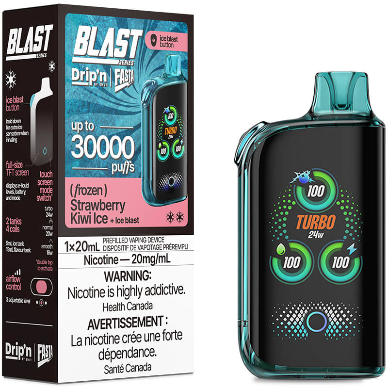 Drip'n Fasta Blast 30K Disposable Vape - Frozen Series: Strawberry Kiwi Ice (20mL)