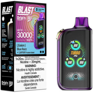 Drip'n Fasta Blast 30K Disposable Vape - Fusion Series: Blue Razz + Lemon (20mL)