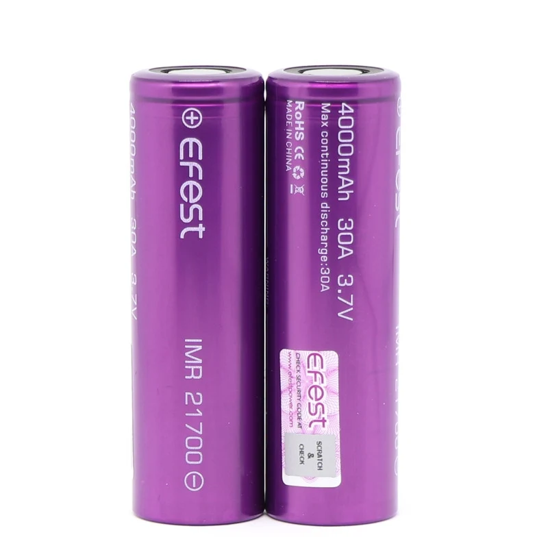 Efest 21700 IMR Battery - 30A, 4000mah (2pcs)