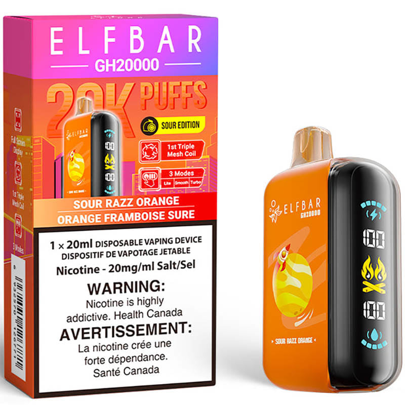 Elfbar GH20000 Disposable Vape: Sour Razz Orange (20mL)