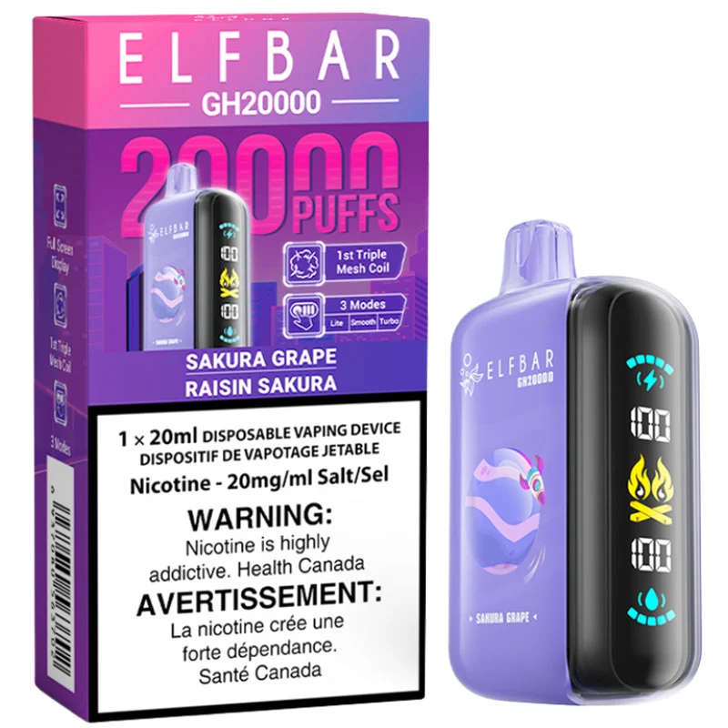 Elfbar GH20000 Disposable Vape: Sakura Grape (20mL)