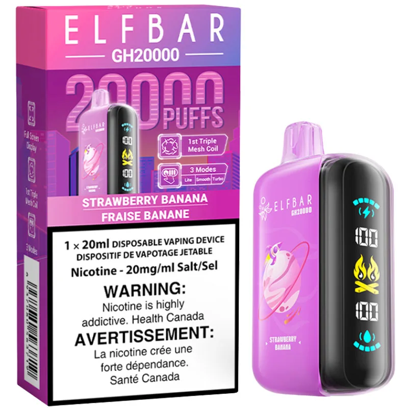 Elfbar GH20000 Disposable Vape: Strawberry Banana (20mL)