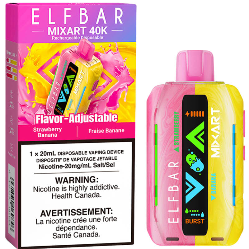 Elfbar MixArt 40K Disposable Vape: Strawberry Banana (20mL)