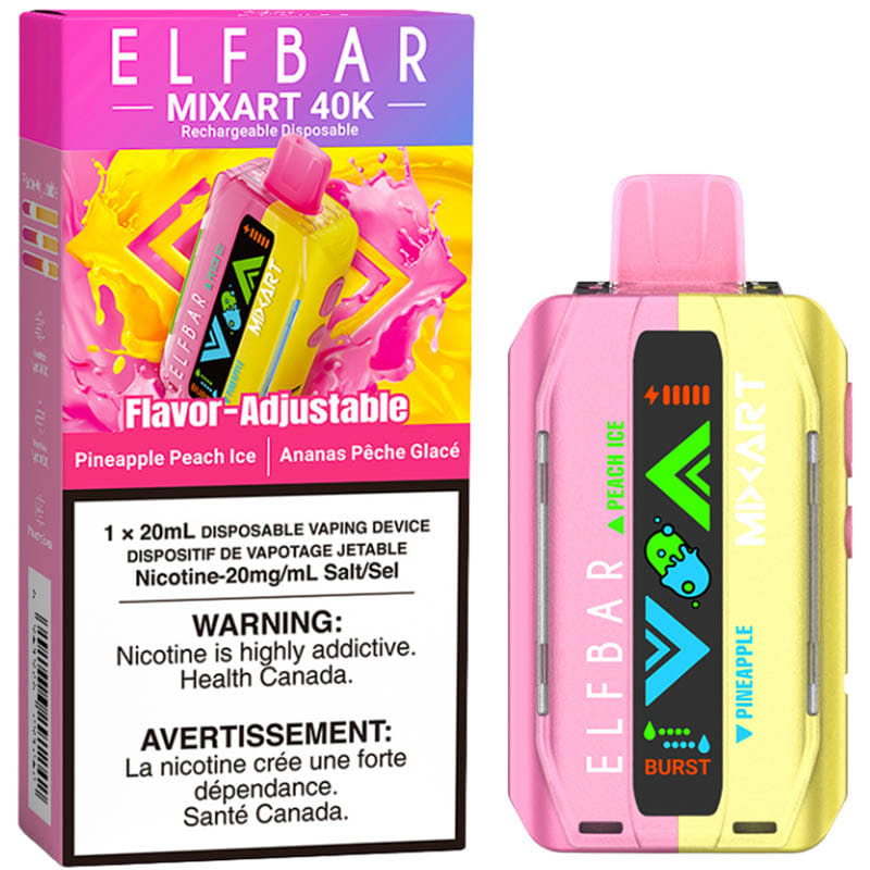 Elfbar MixArt 40K Disposable Vape: Pineapple Peach Ice (20mL)