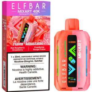 Elfbar MixArt 40K Disposable Vape: Red Raspberry Strawberry (20mL)