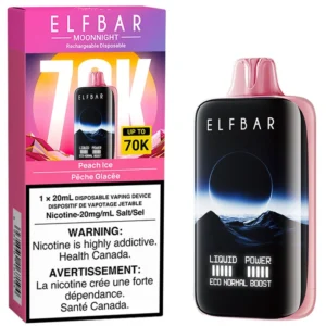 Elfbar MoonNight 70K Disposable Vape: Peach Ice (20mL)