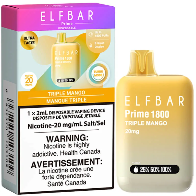 Elfbar Prime 1800 Disposable Vape: Triple Mango (2mL)